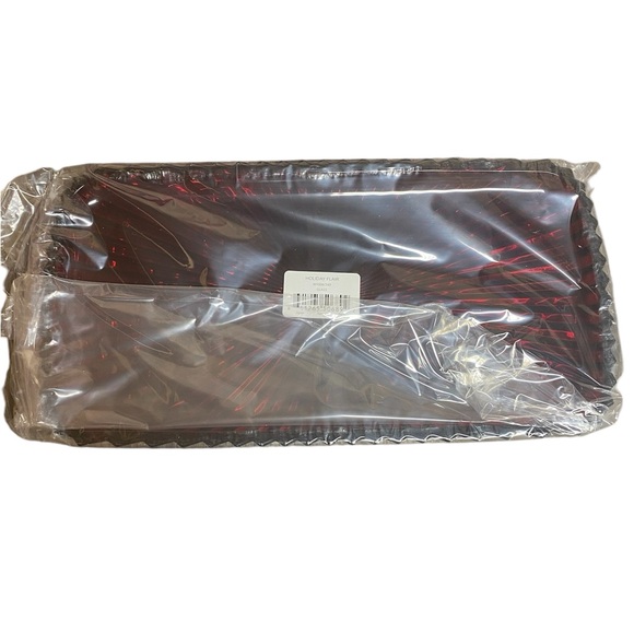 Celebrations By Mikasa 13 3/4 x 7 1/4" Ruby Red Condiment Platter NEW Christmas - Picture 2 of 2